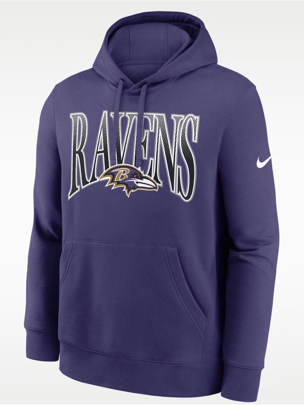 Nike Baltimore Ravens Rewind Club Pullover Hoodie Purple Large NWT
